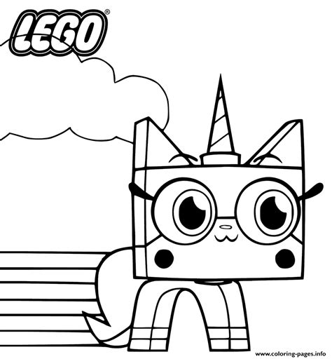 unikitty  rainbow lineart coloring page printable