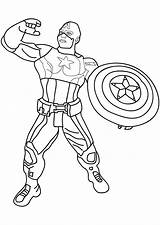 Captain America Coloring Pages Kids Children Incredible Super Heroes sketch template