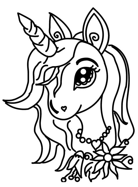 cute unicorn coloring pages   draw draw  color cute drawing