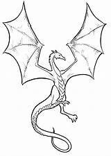Dragon Coloring Pages Easy Drawings Simple Visit Line sketch template