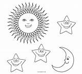 Sonne Cool2bkids Colouring Mond Sterne Effortfulg Zum sketch template