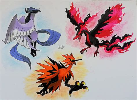 galarian legendary birds drawing pokemon amino