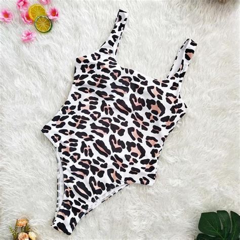 s xl 6 color new sexy leopard one piece swimsuit women swimwear female