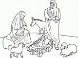Coloring Nativity Manger sketch template