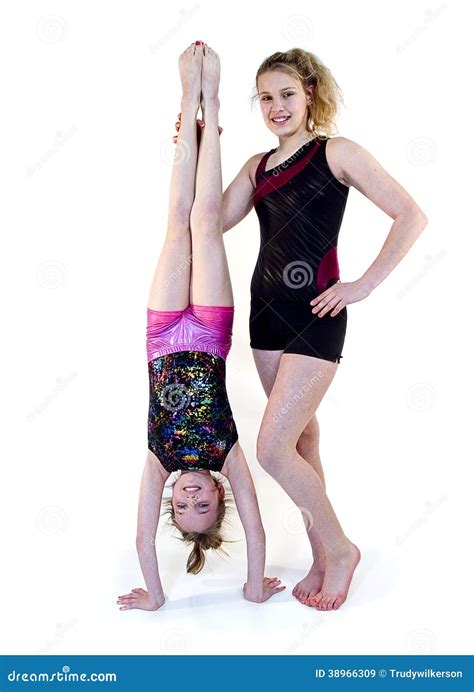 Att Göra För Flickor Som är Gymnastiskt Poserar Fotografering För