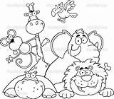 Safari Coloring Pages Animals Baby Jungle Animal Getdrawings sketch template