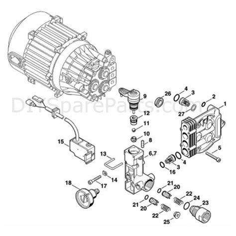 stihl   km pressure washer   km parts diagram  regulation valve block