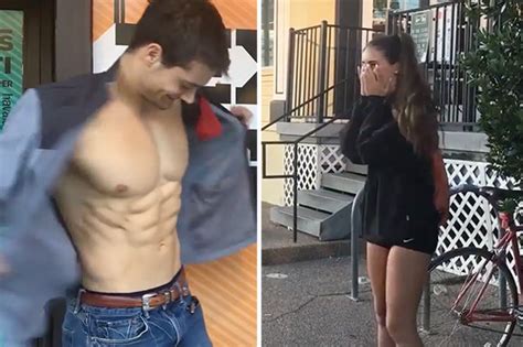 lad shocked when babe gets topless in street as part of video prank daily star