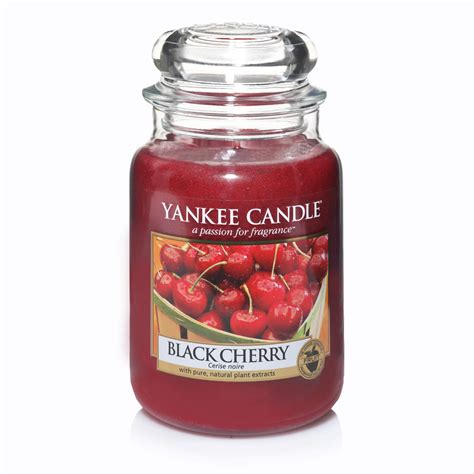 yankee candle large jar scented candle black cherry    hours burn time yankee candle
