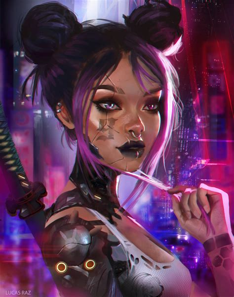 artstation sci fi girl lucas raz in 2020 cyberpunk aesthetic