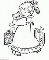 Kitten Coloring Pages Cute Printable sketch template