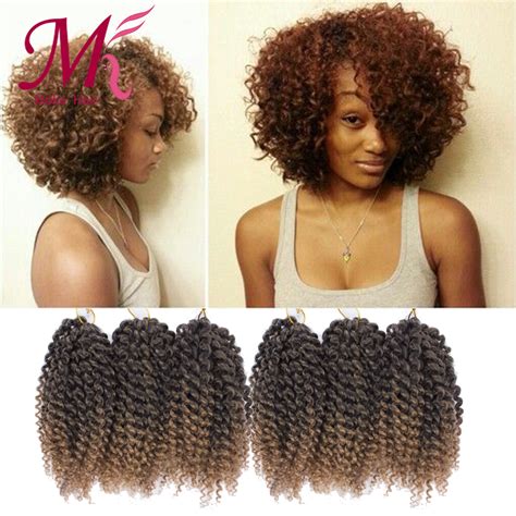 8inch Afro Kinky Curly Hair Crochet Braids Extensions 3pcs Lot Bohemian