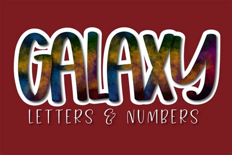 galaxy alphabet letters numbers  elements design bundles