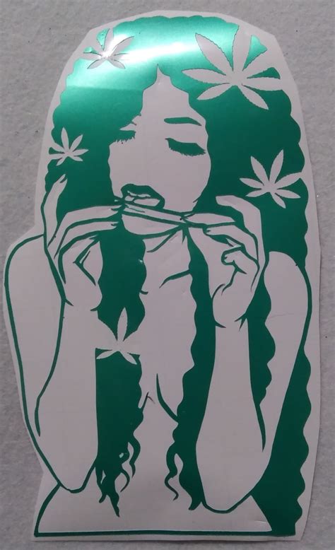 Sexy Girl Weed Blunt Rolling Tray Car Decal Etsy