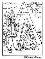 Kleurplaten Kleurplaat Indiaan Indianen Kleuteridee Tipi Kramer Jaap Malvorlage Indianer Kopf Cowboys sketch template