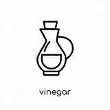 Vinegar Linear Aceto Icona Illustrazione Whit Azijn Pictogram Profilo Lineair Embleemconcept Linea Semplice Concetto Isolata Zodiaco Elemento Nera sketch template