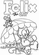 Felix Cat Coloring Pages Beach Holiday Coloringpages Color Getcolorings Info sketch template