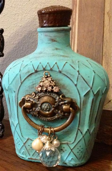 antiqued crown royal bottle crafts pinterest
