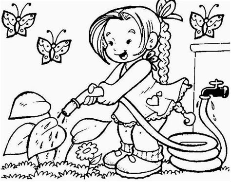 watering plant coloring pages