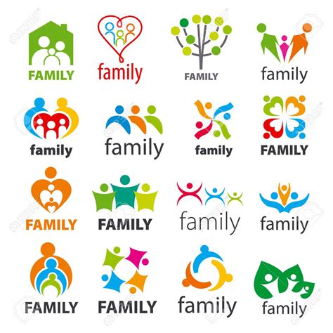 large collection  vector icons family logo design icon design web design logo familia