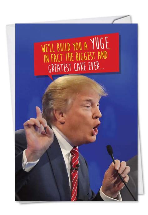 trump yuge cake funny birthday card