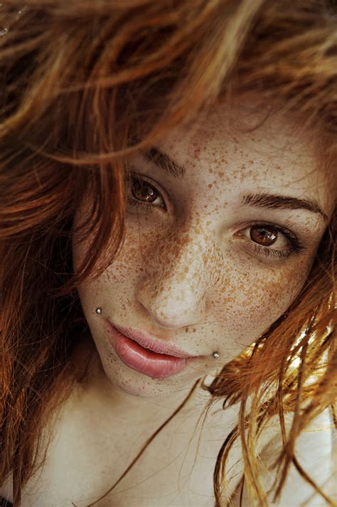 Hair Piercing Portrait Red Hair Redhead Freckles Ginger