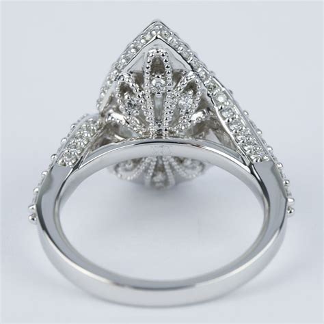 halo pear diamond engagement ring with vintage detail 1 81 ct