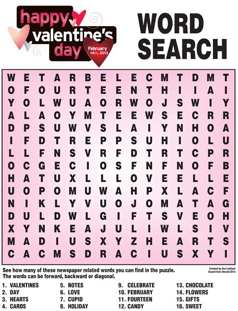 word search  valentines day valentines day words valentines word