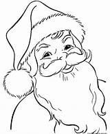 Santa Coloring Claus Face Printable Pages Kids Christmas sketch template