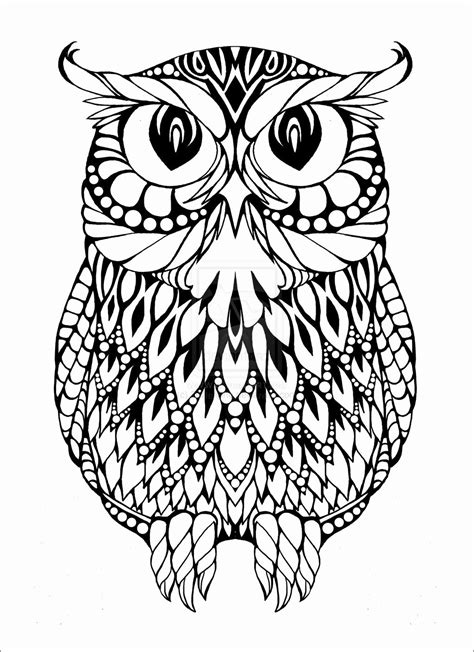 hard owl coloring pages coloringbay