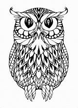 Coloring Owl Pages Hard Coloringbay sketch template