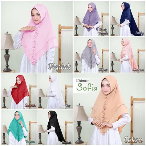 khimar jilbab hijab sofia dengan softpad antem shopee indonesia