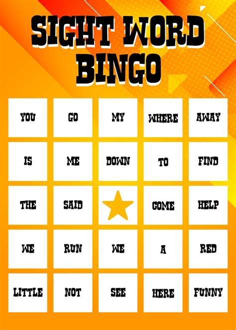 sight word bingo cards printable     printablee