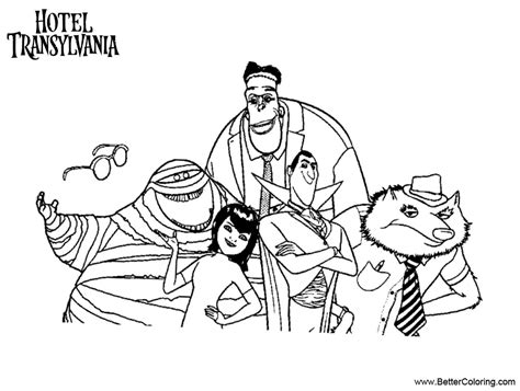 hotel transylvania characters coloring pages  printable coloring