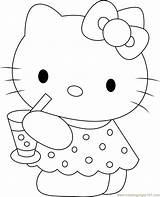 Coloring Kitty Hello Juice Drinks Pages Coloringpages101 Kids Online sketch template