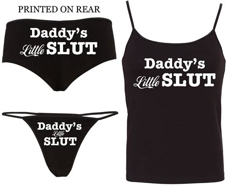 Daddy S Little Slut Camisole Set 15 Color Choices Matching