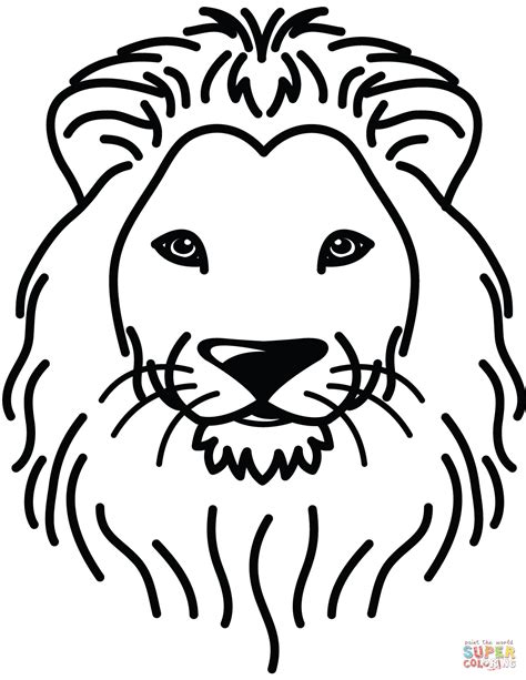 lion portrait coloring page  printable coloring pages