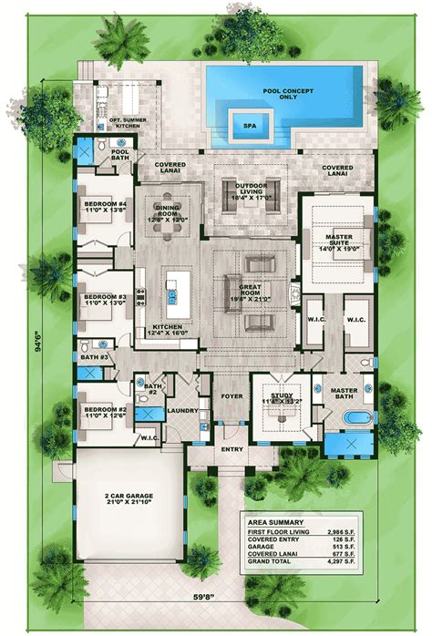 florida living  wonderful outdoor space bw architectural designs house plans
