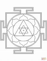 Yantra Coloring Mandala Pages Supercoloring Printable sketch template