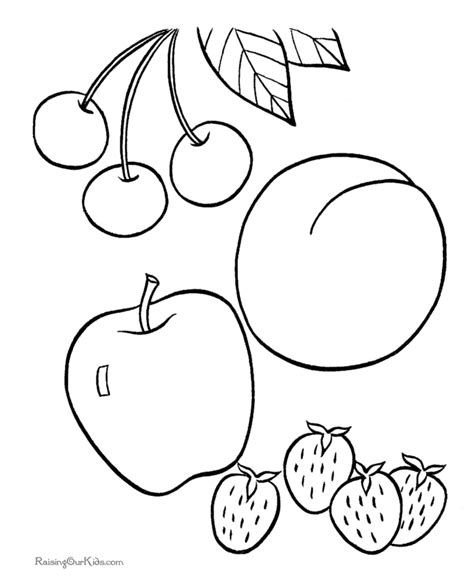 fruit picture  print  color educational coloring pages  kids