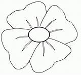 Poppy Remembrance Coloring Clipart Popular sketch template