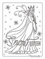 Coloring Pages Princess Snow Winter Queen Printable Kids sketch template