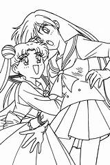 Moon Sailor Coloring Pages Group Usagi Series Rei Cute Getcolorings Getdrawings sketch template