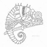 Chameleon 2176 sketch template