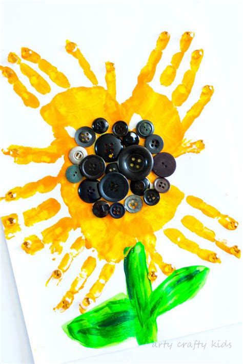easy handprint sunflower craft sunflower crafts handprint crafts crafts