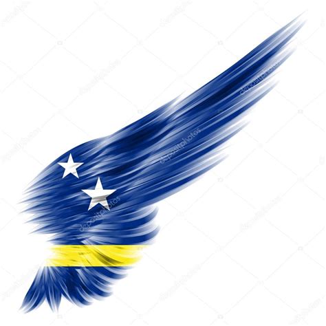 curacao vlag op abstracte vleugel met witte achtergrond stockfoto  thebackground