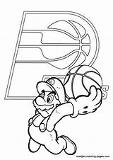 Coloring Pages Pacers Indiana Nba Mario Basketball Hoosiers Iu Template sketch template