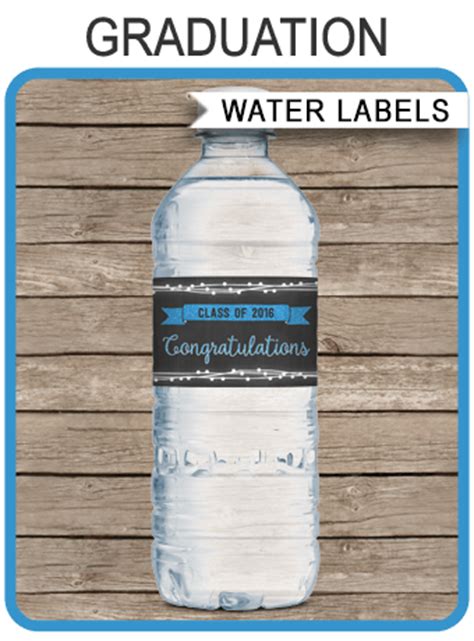 printable graduation party water bottle labels decorations