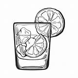 Vodka Gin Glass Ice Drawing Lime Water Sketch Soda Shot Vector Illustration Clipart Bottle Stock Clip Cheers Illustrations Rocks Transparent sketch template