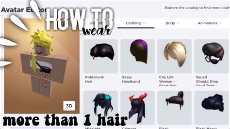 roblox   wear multiple hairs mobile  youtube